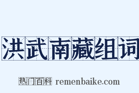 洪武南藏组词是什么意思的图片